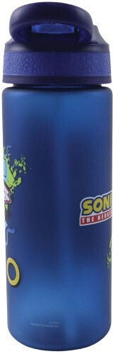 Gim Sonic Детска Бутилка За Вода Термос Пластмаса със Сив Сламка 600ml