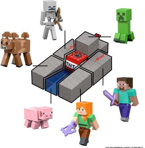 Mattel Minecraft Porc Încărcat cu Redstone 8 cm