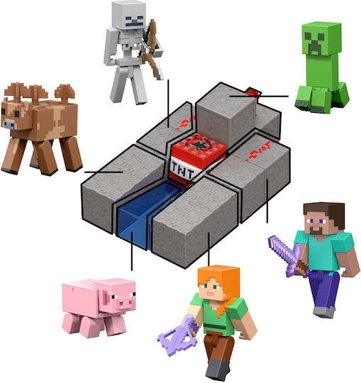 Mattel Minecraft Porc Încărcat cu Redstone 8 cm