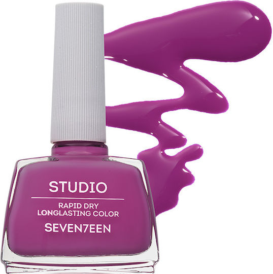 Seventeen Studio Rapid Dry Дълготраен Цвят Гланцов Лак за Нокти Бързо Съхнещ Лилав 186 12ml