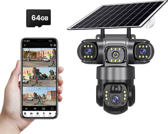 TN-115 IP Cameră de Supraveghere Triplă Wi-Fi/4G Full HD+ 5MP Impermeabilă cu Baterie cu Comunicare Bidirecțională și Obiectiv 4mm