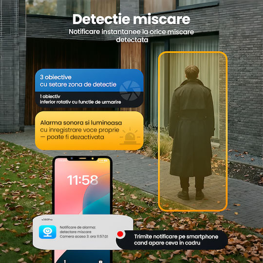 TN-115 IP Cameră de Supraveghere Triplă Wi-Fi/4G Full HD+ 5MP Impermeabilă cu Baterie cu Comunicare Bidirecțională și Obiectiv 4mm