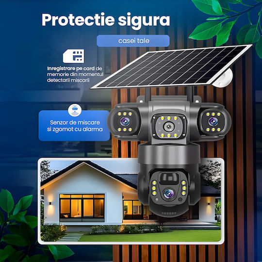 TN-115 IP Cameră de Supraveghere Triplă Wi-Fi/4G Full HD+ 5MP Impermeabilă cu Baterie cu Comunicare Bidirecțională și Obiectiv 4mm