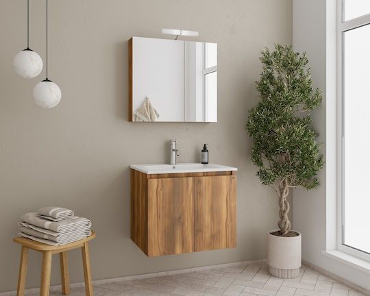 Drop Verona Waschtisch mit Waschbecken mit Licht Amber Baroque Oak