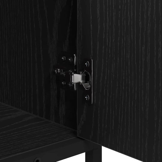 vidaXL Waschtisch mit Waschbecken L90xB33xH60cm Black Oak