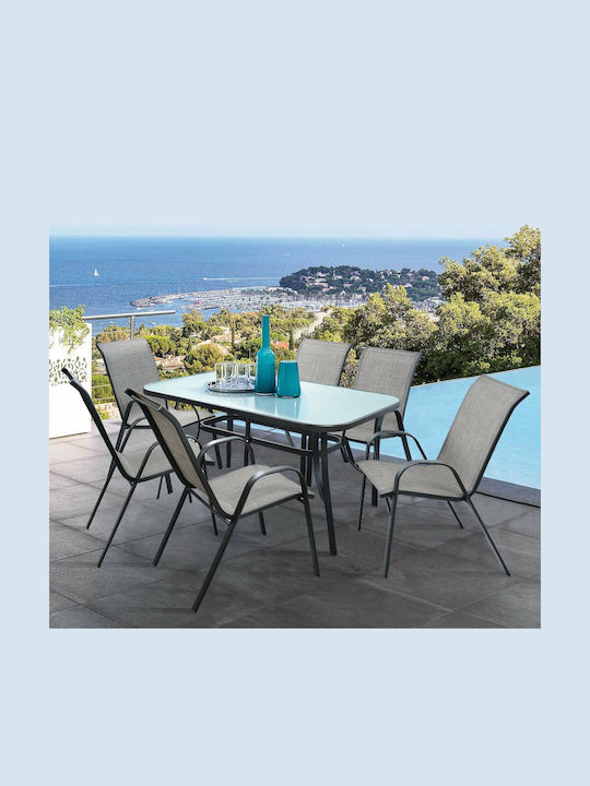 Garten- und Outdoor-Möbelsets 7 Stück Grau