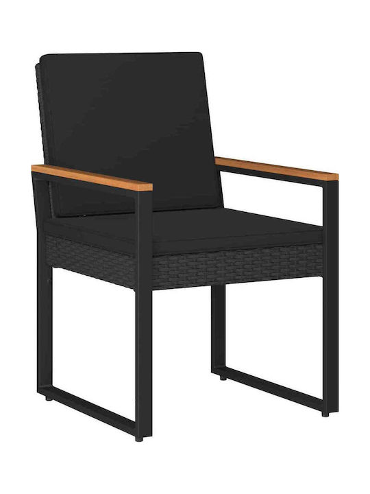Garten- und Outdoor-Möbelsets 4 Stück Schwarz mit Kissen