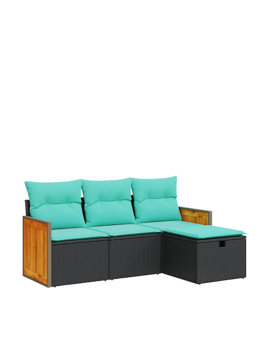 Ecksofa für den Außenbereich Rattan mit Kissen