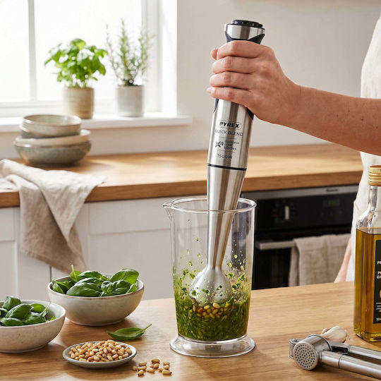 Pyrex SB-630 Blender de Mână cu Tijă din Inox 1500W Argintiu
