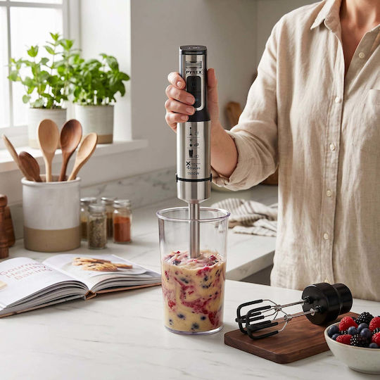 Pyrex SB-1120 Blender de Mână cu Tijă din Inox 1500W Argintiu