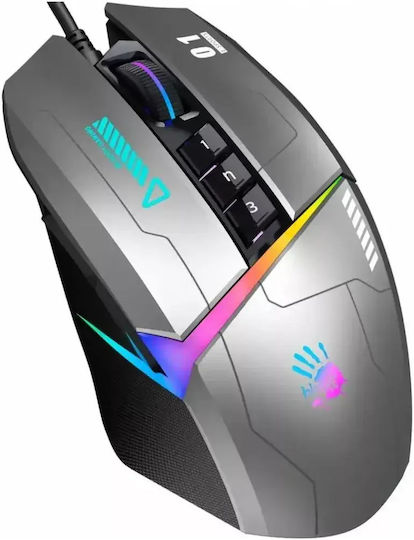 A4Tech W60 Max RGB Геймърска Мишка Gun Grey