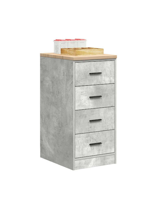 Ντουλάπι Γραφείου από Μασίφ Ξύλο Γκρι 40x51x85cm