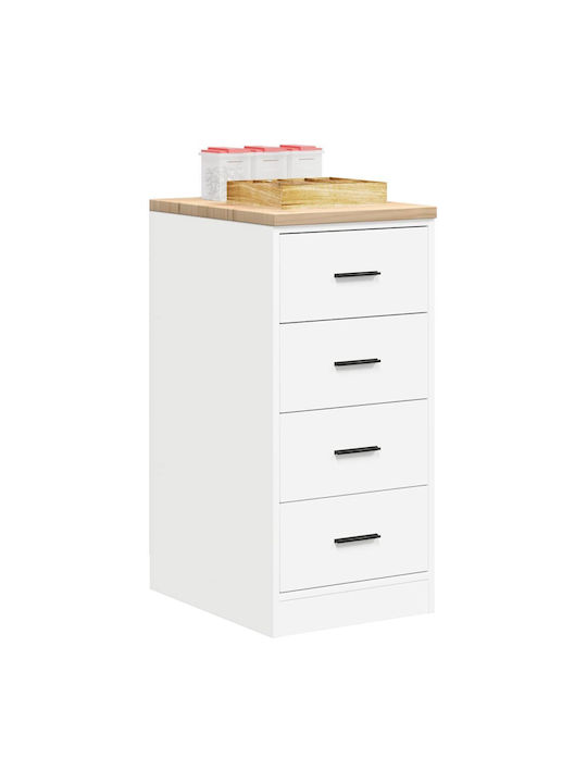 Ντουλάπι Γραφείου από Μασίφ Ξύλο Λευκό 40x51x85cm