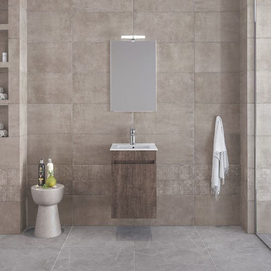 Furnibath Blat cu Lavoar & Oglindă L41xW60xH41cm Gri Furnibath Blat cu Lavoar & Oglindă L41xW60xH41cm Gri