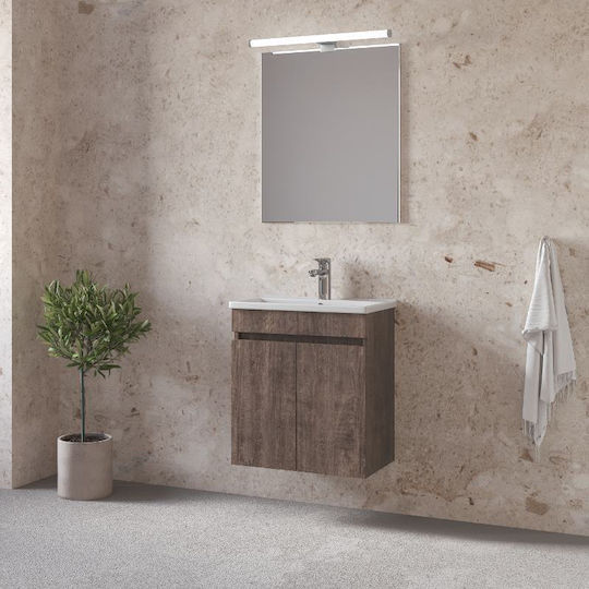 Furnibath Πάγκος με Νιπτήρα Μ41xΒ60xΥ41cm Grey