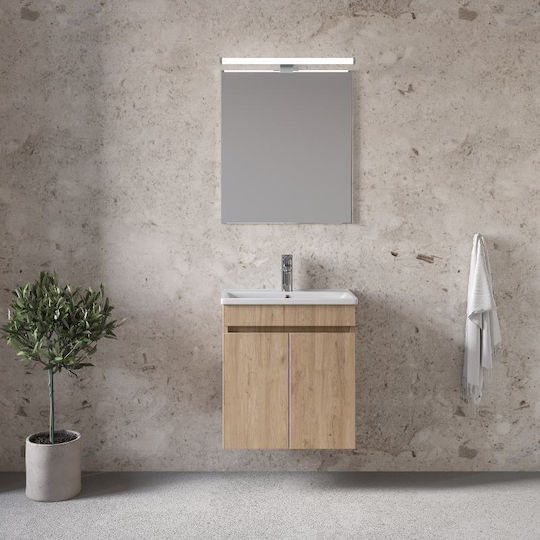 Furnibath Πάγκος με Νιπτήρα Μ41xΒ60xΥ41cm Walnut