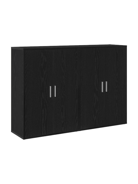 Office Storage Chipboard Cabinet Oak L60xW31xH84cm