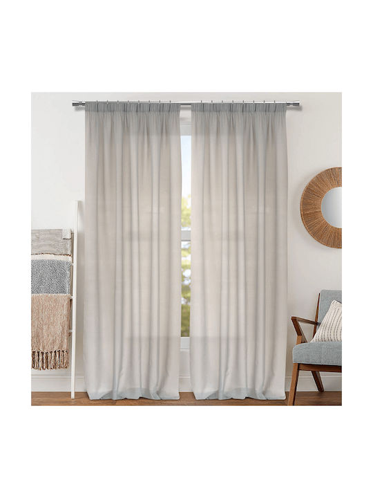 Import Hellas Κουρτίνα με Τρουκς Βουάλ Λευκό 270x270εκ.