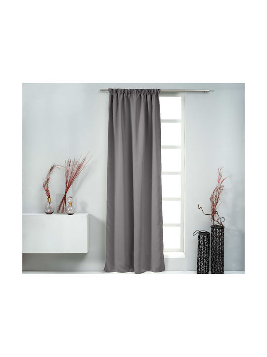 Easy Home Vorhang Verdunkelung mit Bleistiftfalten Bells Gray 140x270cm