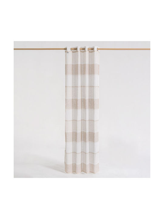 Draperie Easy Home Drum 260x140cm Bej cu Inele