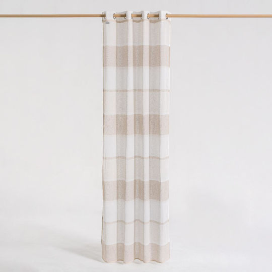 Easy Home Vorhang mit Grommet Drum Beige 140x260cm