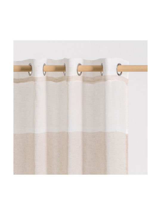 Draperie Easy Home Drum 260x140cm Bej cu Inele