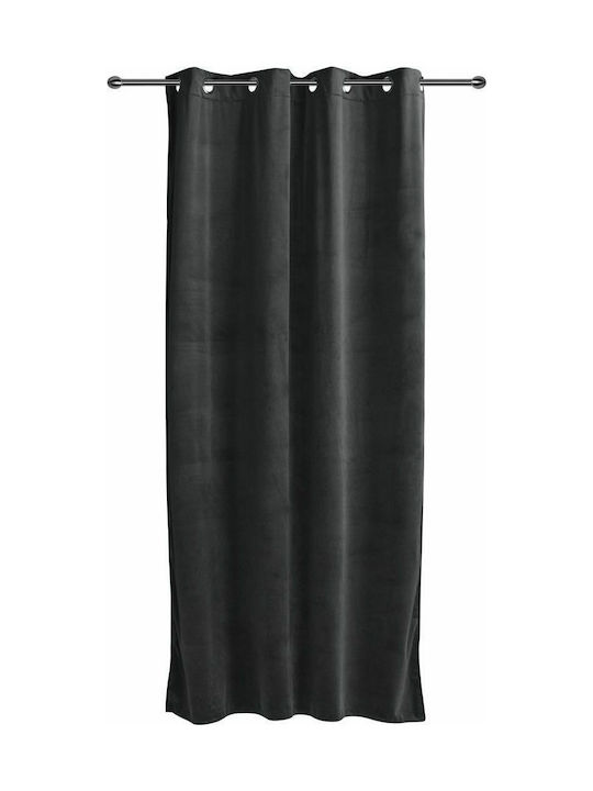 Artisti Italiani Curtain with Grommets Velour Dark Gray 140x260cm