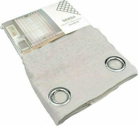 Sidirela Curtains With Grommets Light Gray 140x260cm