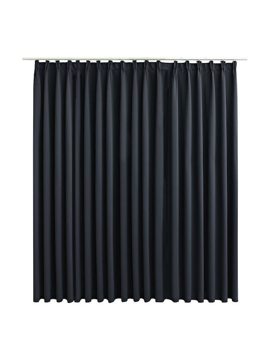 vidaXL Blackout Curtain With Pencil Pleat Black 290x245cm
