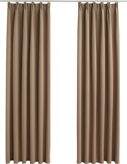 vidaXL Комплект Пердета И Завеси С Плик С Писалка Zacie Taupe 140x225см