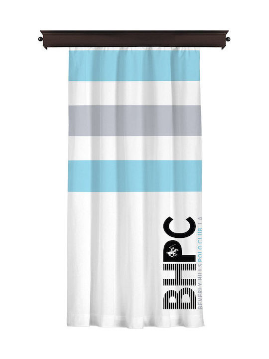 Beverly Hills Polo Club Κουρτίνα με Τρουκς Γαλάζια 140x260εκ.