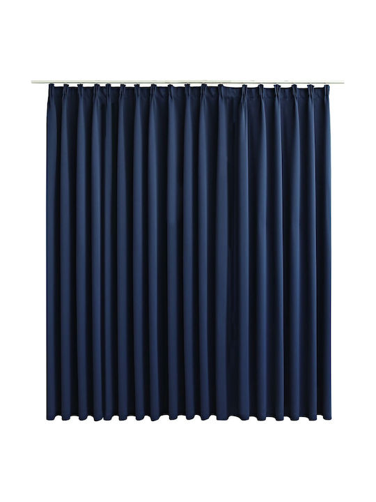 vidaXL Blackout Curtain With Pencil Pleat Blue 290x245cm