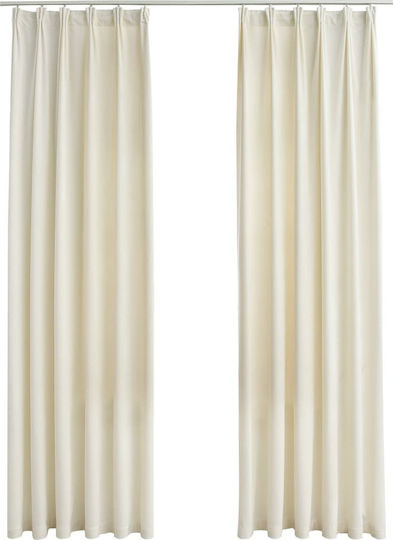 vidaXL Perdele Opace Cu Coafură Crem 140x245 cm