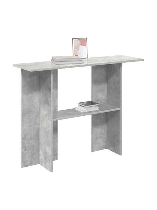 Wooden Console Table Gray Concrete L100xW30xH75cm