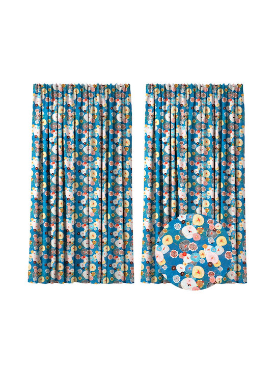 Kidizi Perdea de Întunecare cu Coafură Poppies Multicolor 180x240cm