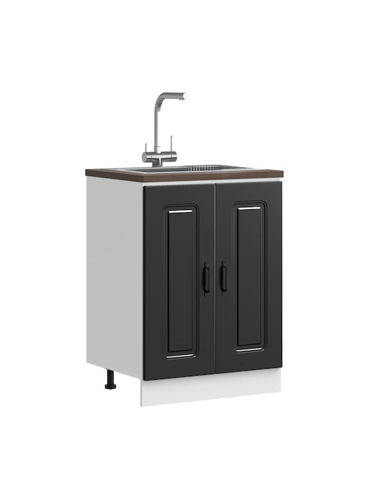 Kalmar Ντουλάπι Νεροχύτη Μαύρο 60x46x81.5εκ.
