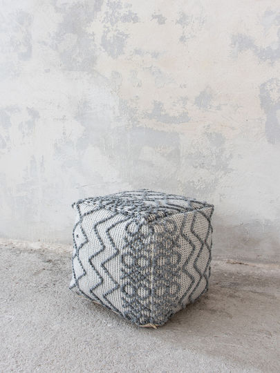 Σκαμπό Dollis Εκρού, Μπλε 40x40x40cm Σκαμπό Dollis Εκρού, Μπλε 40x40x40cm