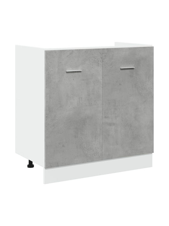 Ντουλάπι Νεροχύτη Γκρι 80x46x81.5εκ.