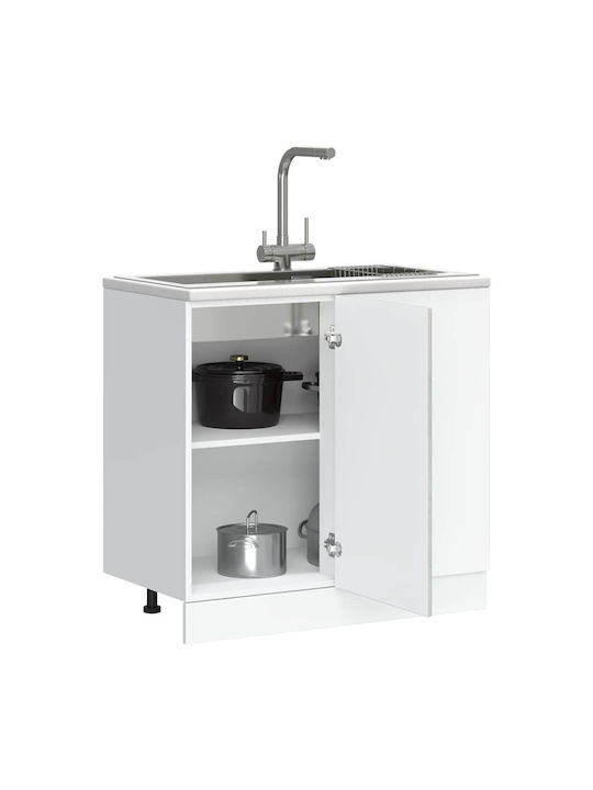 Ντουλάπι Νεροχύτη Γκρι Σκυροδέματος 80x46x81.5εκ.