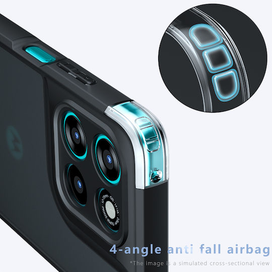 Techsuit Purefrost Umschlag Rückseite Silikon Schwarz Motorola Moto G77 / G67