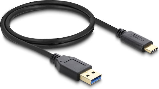 DeLock 83870 USB 3.2 Cable USB-C male - USB-A Μαύρο 1m 83870
