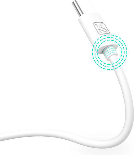 Kakusiga Intellect USB 2.0 Cable USB-C male - USB-A Λευκό 2m KSC-332