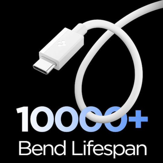 Spigen USB 2.0 Cable USB-C male - USB-A 60W PD Λευκό 1m ACA08715