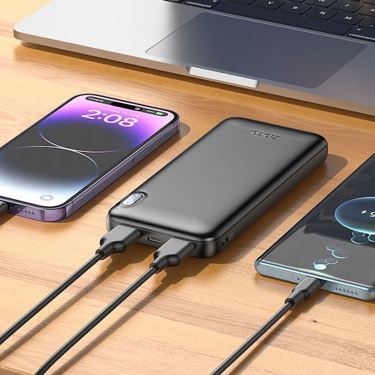 Hoco J128 Power Bank 10000mAh 10W with 2 USB-A Output Ports Black
