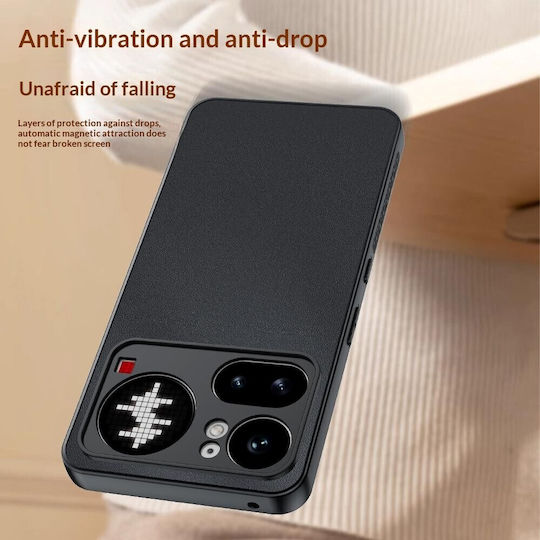 Leder / Kunststoff Schwarze Handyhülle für Nothing Phone (4a) Pro