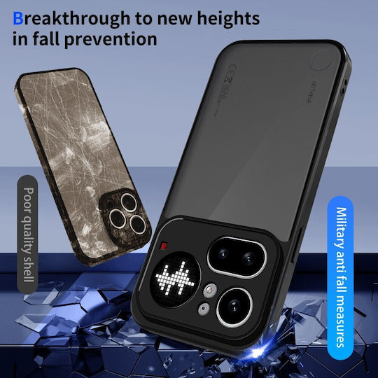 Matte Halbdurchsichtige Umschlag Rückseite Kunststoff Schwarz (Nichts Phone (4a) Pro)