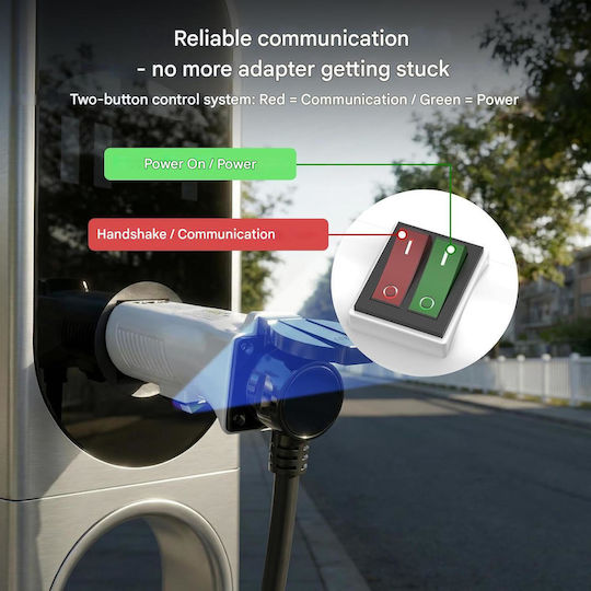 Adaptor Ev Tip 2 La Schuko Iec 62196 La Priză 230v 16a 3.68 Kw Ip44 Stații Încărcare Ev Wallbox Biciclete Electrice Trotinete