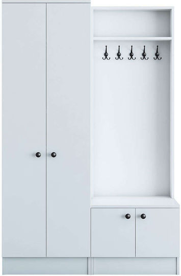 Mobilier de Intrare cu Cuier / Dulap pentru Pantofi & Dulap Alb 119.6x37.3x182.8cm