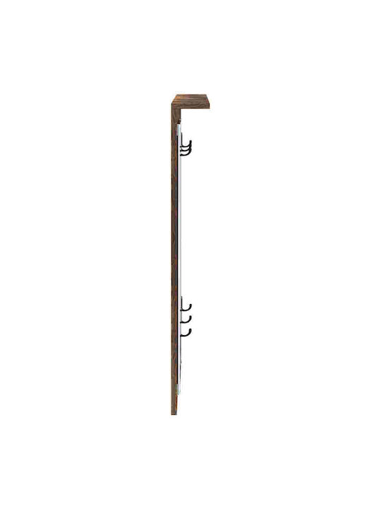 Eingangsmöbel mit Spiegel & Garderobe Smoked Oak 84x10x80cm