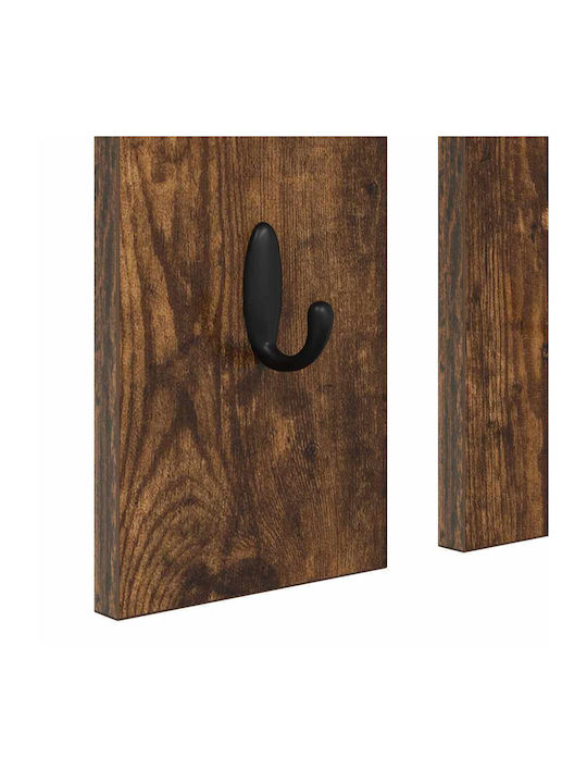 Eingangsmöbel mit Spiegel & Garderobe Smoked Oak 84x10x80cm